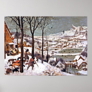 De jagers in de sneeuw door Bruegel de Ouderen Poster