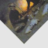 “De jagersmaaltijd” van Frederic Remington Tissuepapier (Detail)