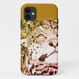 De Jaguar (goud/rood) iPhone 11 Hoesje