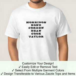 De James Tee Custom Personaliseer Elke Naam 04B T-shirt