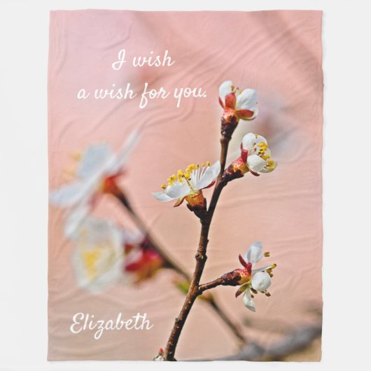 De Japanse Abrikozen bloesems Fleece Deken (Voorkant)