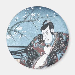 De Japanse Acteur van Kabuki van de Winter ukiyo-E Magneet