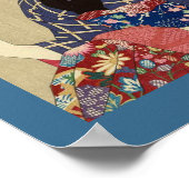 De  Japanse Afbeelding VROUW SEWING van begin 1900 Poster (Hoek)