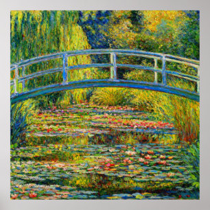 De Japanse Brug (De Waterleliesvijver) door Monet Poster