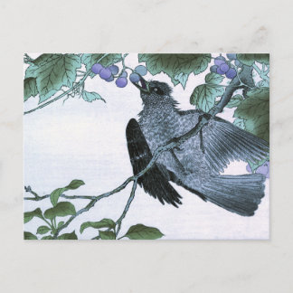 De Japanse Druk van de Houtsnede van een Vogel die Briefkaart