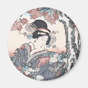 De Japanse Herfst ukiyo-E Momijigari geen himegimi Magneet
