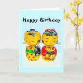 De Japanse Kaart van de Verjaardag van Doll (Gele Bloem)