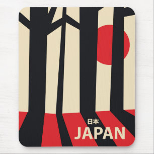 De Japanse reisposter voor bosreizen. Muismat