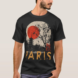 De Japanse tempel van Parijs  kersenboom Sunset Ar T-shirt