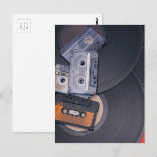 de jaren '80 Retro Cassettebandjes en Briefkaart (Voorkant / Achterkant)