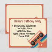 De jaren 80 Tapedeck Party Kaart (Voorkant / Achterkant)