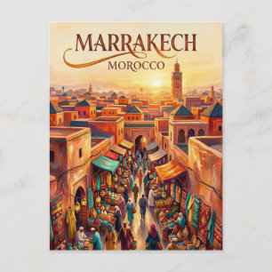 De Jemaa el-Fnaa Marokko Briefkaart