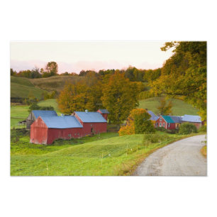 De Jenne Farm in Woodstock, Vermont. Herfst. Foto Afdruk