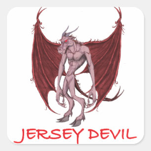 DE JERSEY DEVIL VIERKANTE STICKER