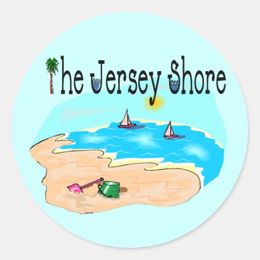 De Jersey Shore Ronde Sticker (Voorkant)