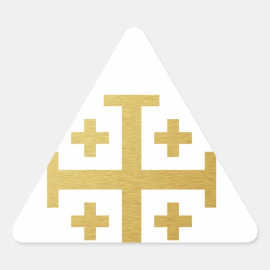 De Jerusalem Cross - Gold Edition Driehoek Sticker (Voorkant)