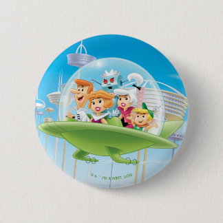 De Jetsons | Familie vliegende auto Ronde Button 5,7 Cm