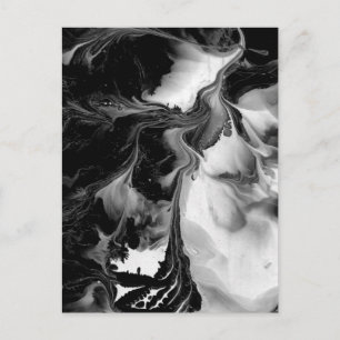 DE JIN EN DE YANG (zwart-wit abstracte kunst) ~. Briefkaart