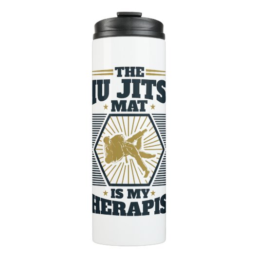 De Jiu Jitsu Mat is mijn therapeut Thermosbeker (Voorkant)