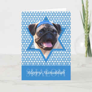De Jodenster van de Chanoeka - Pug Feestdagen Kaart
