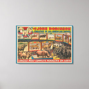 De John Robinson grootste, meest complete menageri Canvas Afdruk