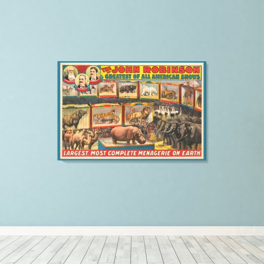 De John Robinson grootste, meest complete menageri Canvas Afdruk (Insitu (Houten vloer))