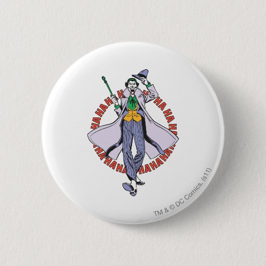 De Joker Cackles Ronde Button 5,7 Cm (Voorkant)