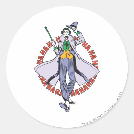 De Joker Cackles Ronde Sticker (Voorkant)