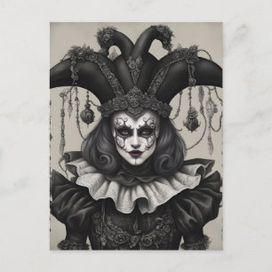 De Joker Clown in zwart-wit Briefkaart