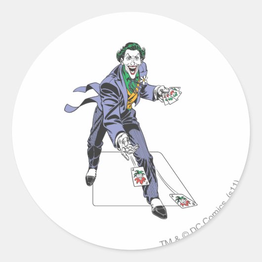 De joker veroorzaakt kaarten ronde sticker (Voorkant)