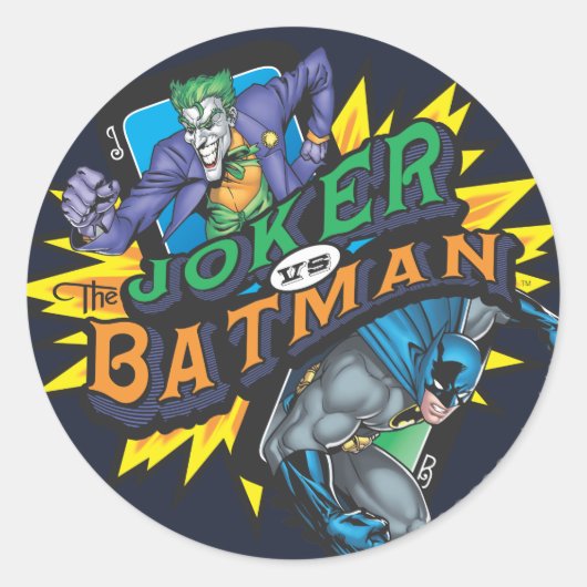 De Joker Vs Batman Ronde Sticker (Voorkant)