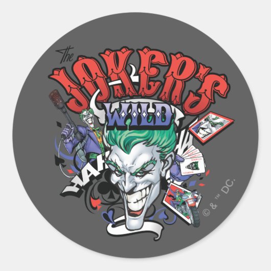 De joker's Wild Ronde Sticker (Voorkant)