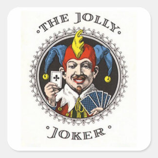 De jolly joker speelkaart grafisch vierkante sticker