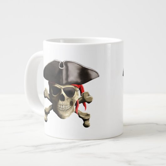 De Jolly Roger Pirate Skull Jumbo Mok (Voorkant links)