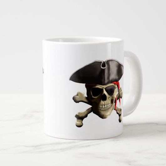 De Jolly Roger Pirate Skull Jumbo Mok (Voorkant rechts)