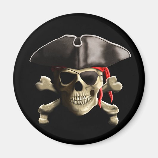 De Jolly Roger Pirate Skull Magneet (Voorkant)