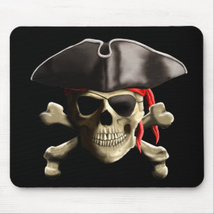 De Jolly Roger Pirate Skull Muismat