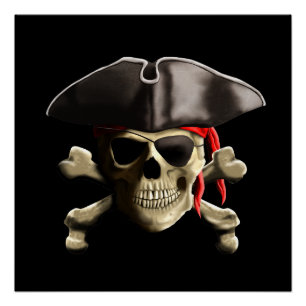 De Jolly Roger Pirate Skull Perfect Poster