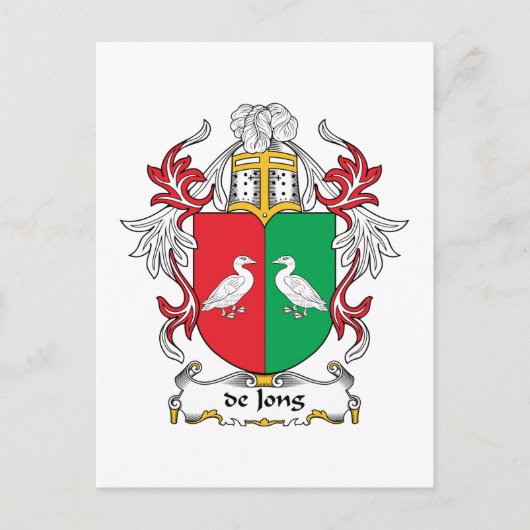 de Jong Family Crest Briefkaart (Voorkant)
