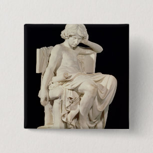 De jonge Aristoteles, 1870 Vierkante Button 5,1 Cm