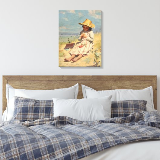 De jonge botanicus (door Paul Peel) Canvas Afdruk (Insitu (Slaapkamer))