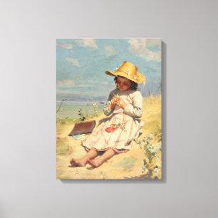De jonge botanicus (door Paul Peel) Canvas Afdruk