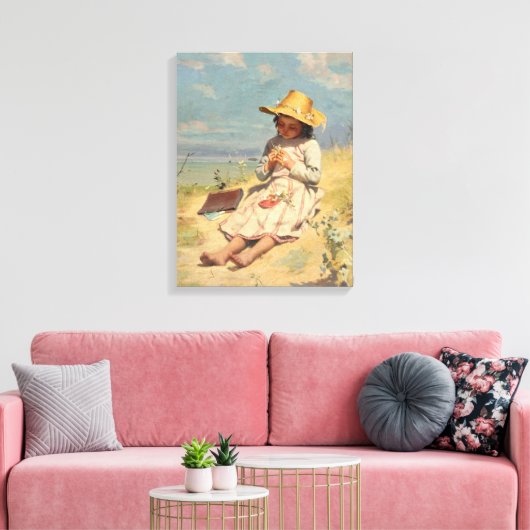 De jonge botanicus (door Paul Peel) Canvas Afdruk (Insitu (Woonkamer))