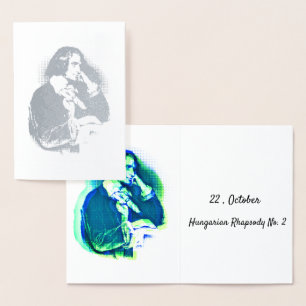 de jonge Franz Liszt - portret in zilver Folie Kaarten