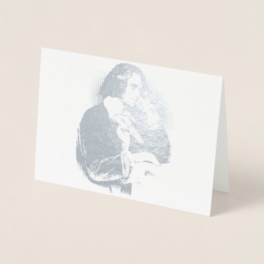 de jonge Franz Liszt - zilveren portret Folie Kaarten (Voorkant)