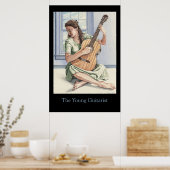 De jonge gitarist zwart poster (Keuken)