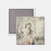 De jonge John met de Lamb in een landschap Magneet (Voorkant / Achterkant)