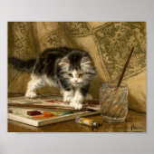 De jonge kunstenaar | Henriëtte Ronner-Knip Poster (Voorkant)