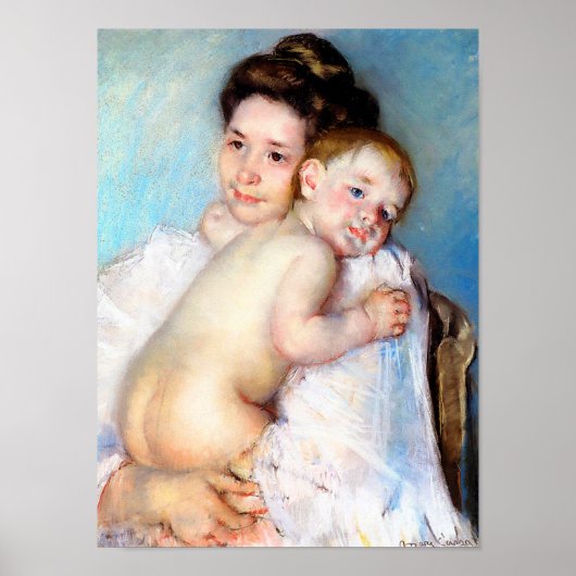 De jonge moeder, Cassatt Poster (Voorkant)
