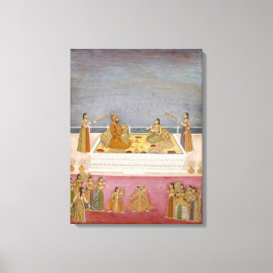 De jonge Mughal Emperor Muhammad Shah in een zee Canvas Afdruk